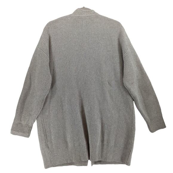 Gap Cardigan Sweater Medium Beige Open Front Ribbed Knit Layering Career Staple - Picture 2 of 9